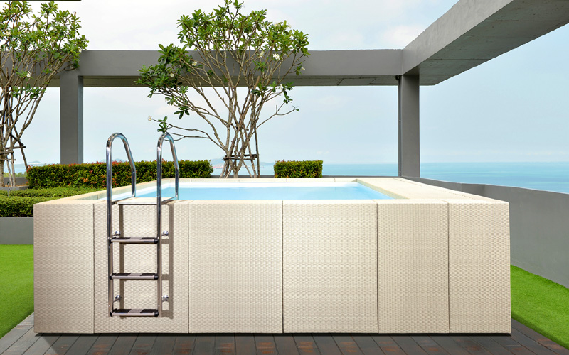 piscina prefabricada elevada para jardín