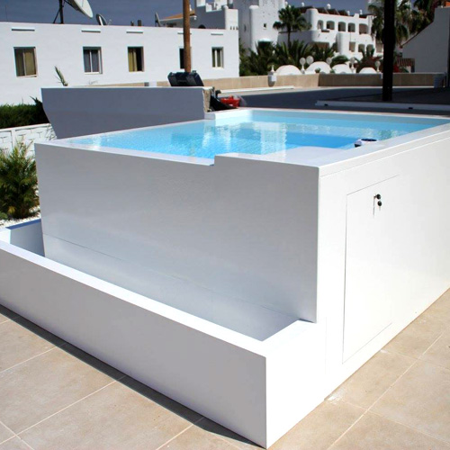 piscina prefabricada elevada pequeña autoportante para terraza pequeña patio o ático