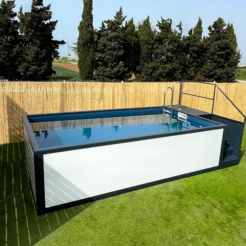 piscinas de acero galvanizado tipo container con liner armado o lamina armada en el interior autoportante