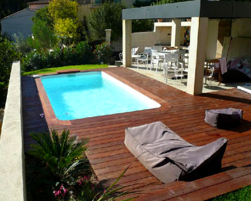 piscina poliester rectangular 6x3 en terraza