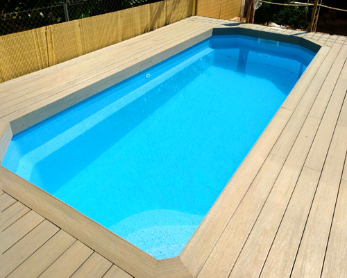 piscina de fibra de vidrio prefabricada de 5 metros estrecha Oropesa