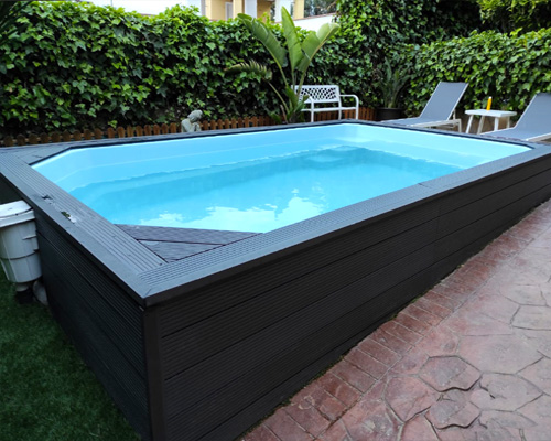 mini piscina prefabricada elevada de fibra de 4 metros Rocio para andalucia extremadura murcia alicante y madrid