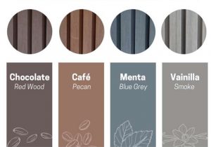 Opciones colores madera sintética exterior de la piscina de cristal