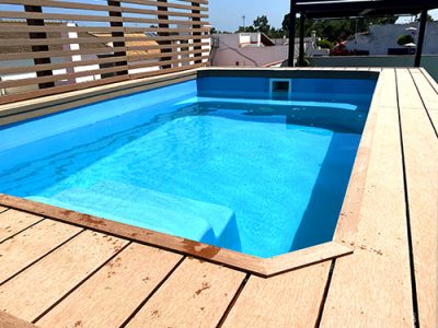 Piscina prefabricada sobrelevada para azotea de poliester Nerea