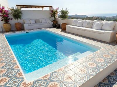 Piscina elevada 3x2 Adela en blanco de fibra