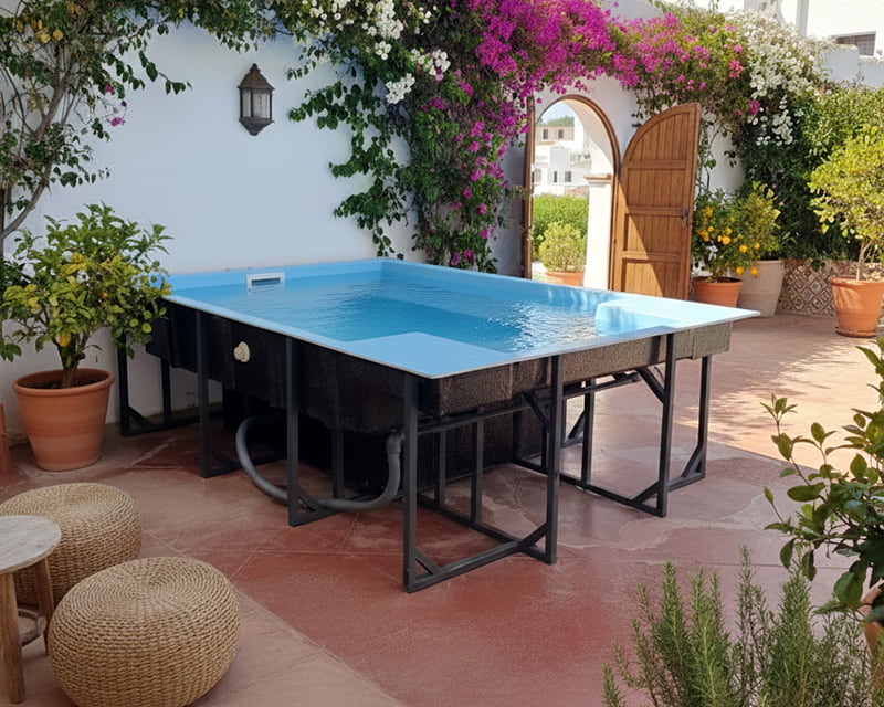 Piscina elevada Jamaica 3x2 para patio poliester sin obra