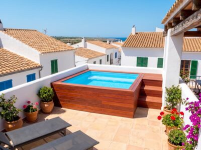 Piscina 2×2 elevada de fibra Lolita para ático