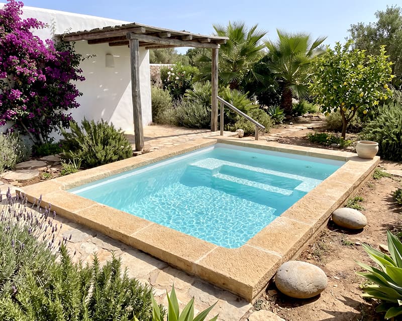 Piscina de fibra de vidrio 3x2 enterrada Patricia