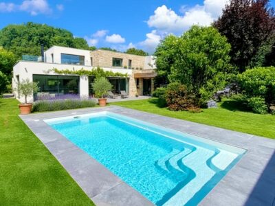 Piscina enterrada para jardin 6x3 de fibra Estrella6