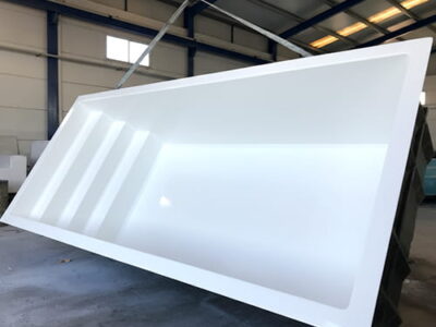 piscina de poliester Santorini en blanco