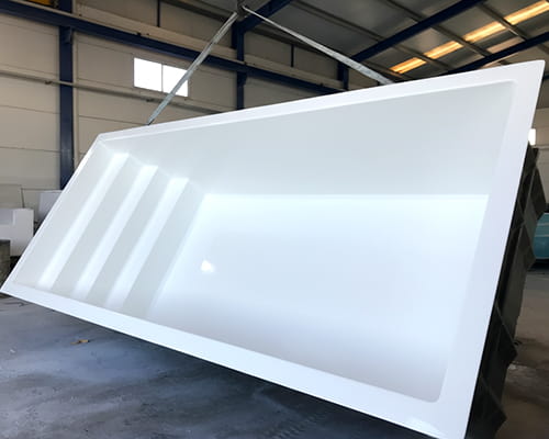 piscina de poliester Santorini en blanco