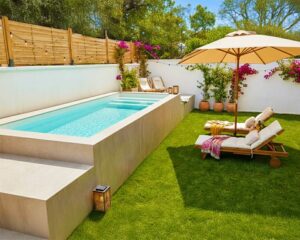 piscina elevada fibra poliester Santorini 5x2