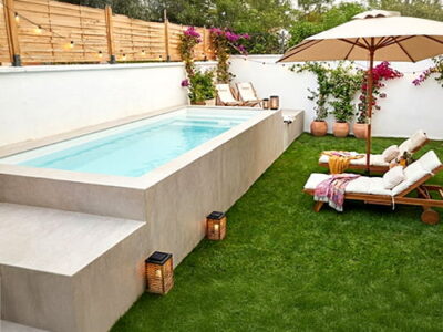 piscina elevada fibra poliester Santorini 5x2