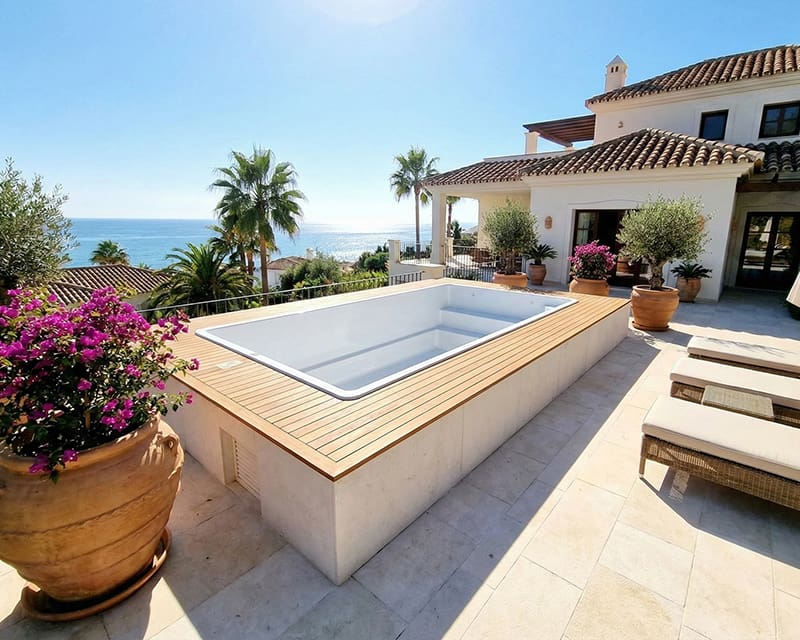 piscina elevada poliester blanca Candela 4x2