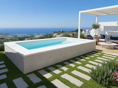 piscina pequeña elevada para terraza Santorini 5x2