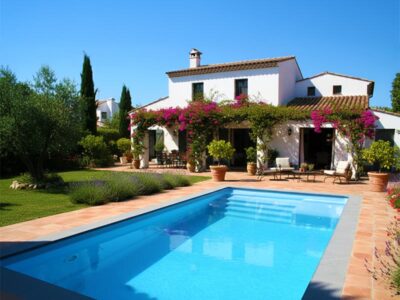 Piscina Tamariu80 estilo playa con cama de agua y escaleras de fibra