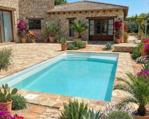 Piscina con playa 6x3 prefabricada poliester Tulum61