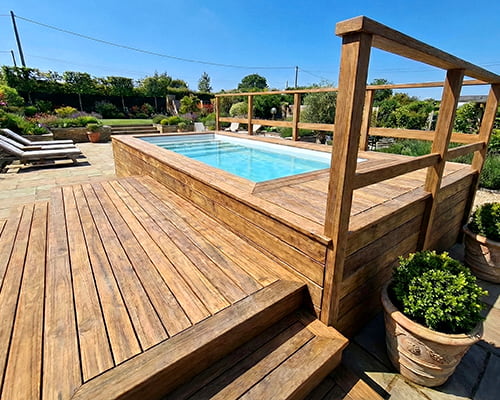 piscina elevada poliester sin obras Sarandonga 4x2