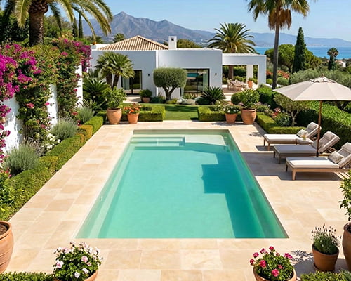 piscina poliester con playa 8x3 Tulum80