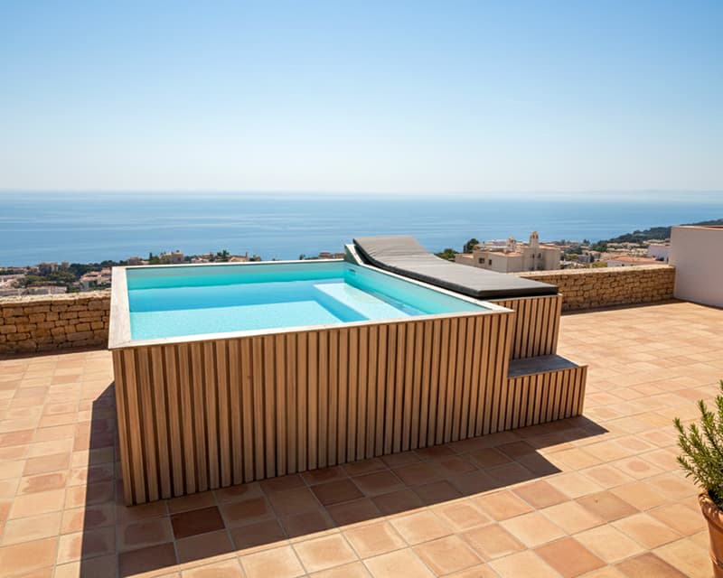 Mini piscina prefabricada Minipool 2x2 para ático