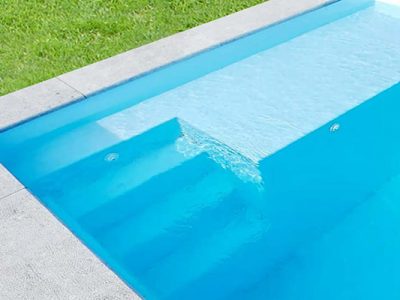 piscina con playa 6x3 prefabricada de fibra de vidrio Palamos