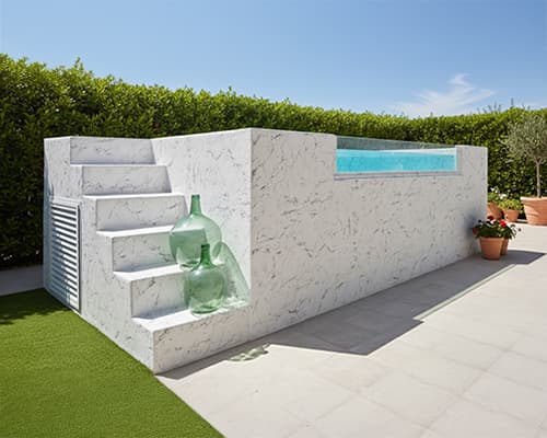 piscina autoportante compacta con depuradora Jupiter39 en color blanco