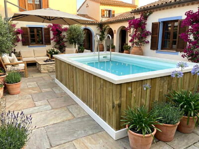 Piscina 4x2 prefabricada de madera para patio