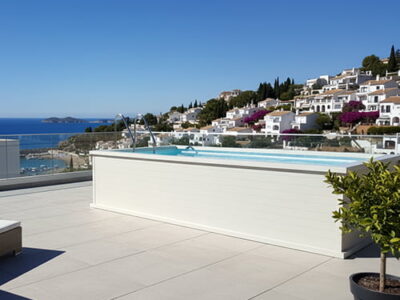 Piscina aluminio ligera para atico 4x2 blanca