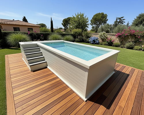 Piscina elevada de aluminio 4x2 para terraza