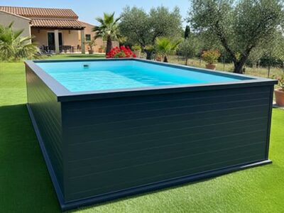 Piscina en altura 4x3 de aluminio para terraza
