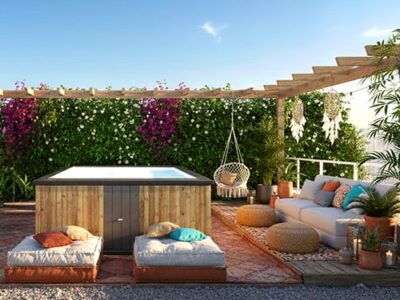 Piscina prefabricada en altura de madera con depuradora sin obras