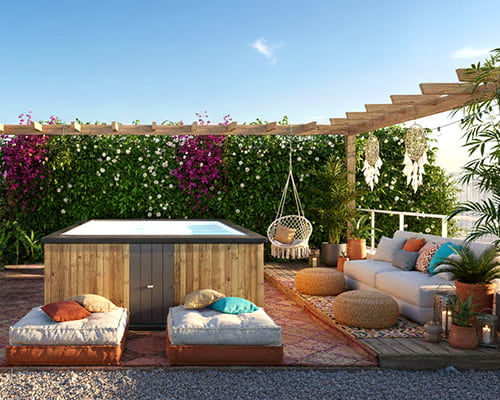 Piscina prefabricada en altura de madera con depuradora sin obras