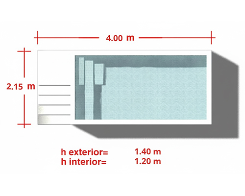 esquema piscina de obra Horizon 4x2x140