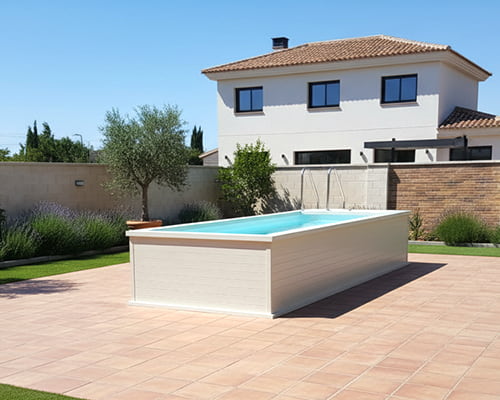 piscina aluminio fija blanca desmontable Easy para jardin