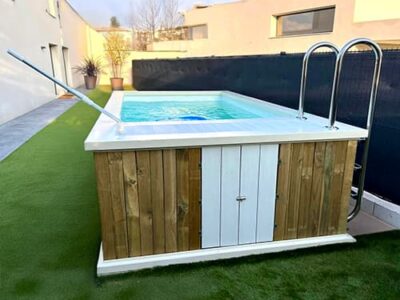 piscina sin obras con depuradora de madera