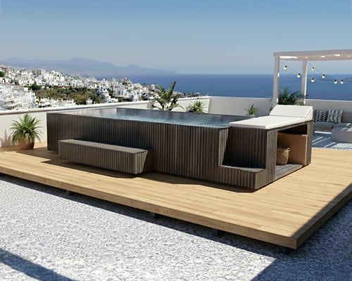 piscina spa alargada Minipool 5x2 para atico