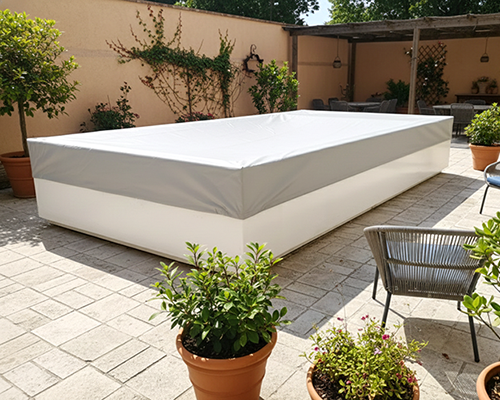 Cobertor a medida piscina polipropileno autoportante de Poolins