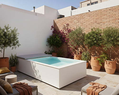 mini piscina 3x2 de poliporpileno Formentera de Poolins para patio