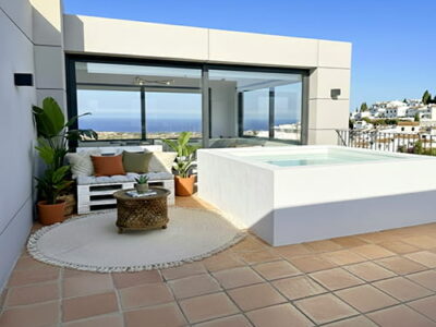 mini piscina compacta Sunset 3x2 sin obras para ático