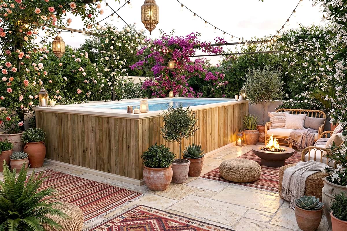 Piscina madera fija con depuradora