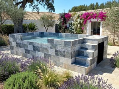 Piscina elevada sin obras con depuradora Jupiter49 para jardin