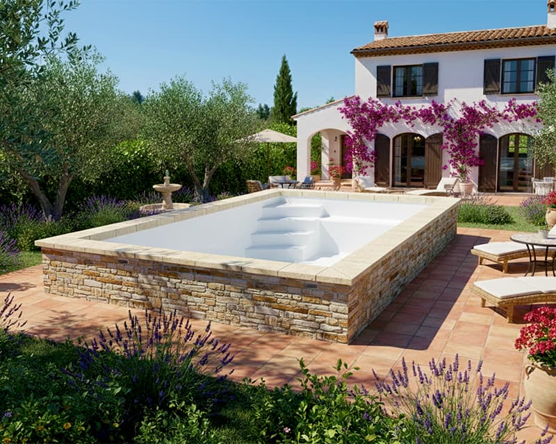 Piscina elevada 6x3 de fibra Alegria62