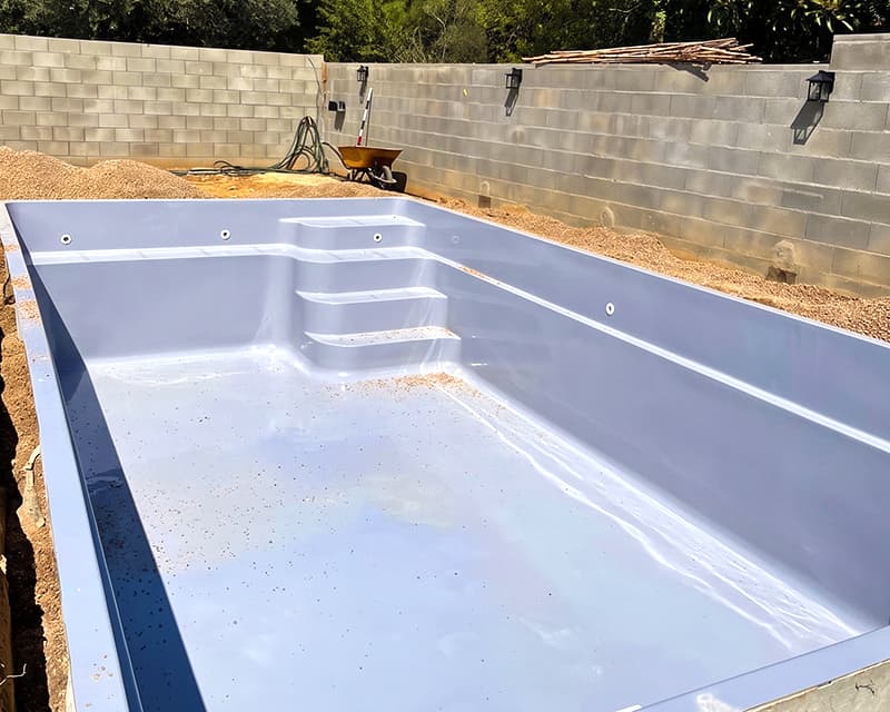 piscina 7x3 poliester Cielo7 color gris