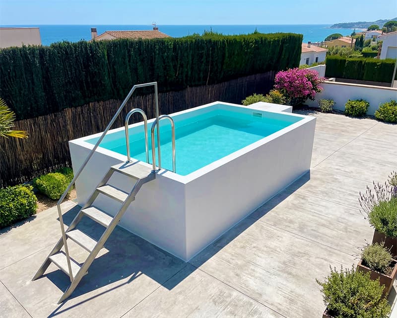 Piscina container economica Rimini en color blanco