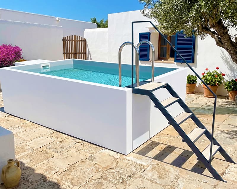Piscina elevada con depuradora 4x2 tipo contenedor Rimini44