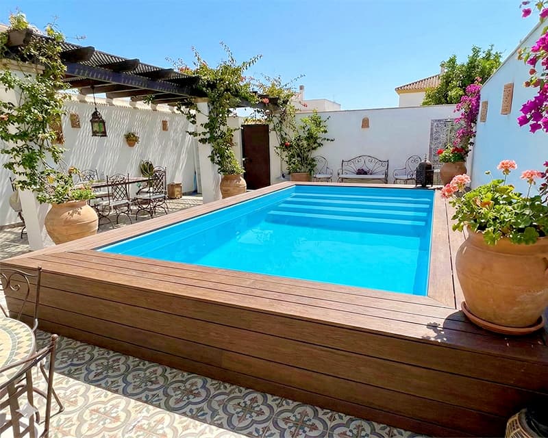 Piscina de fibra 6x3 Marlene65 elevada