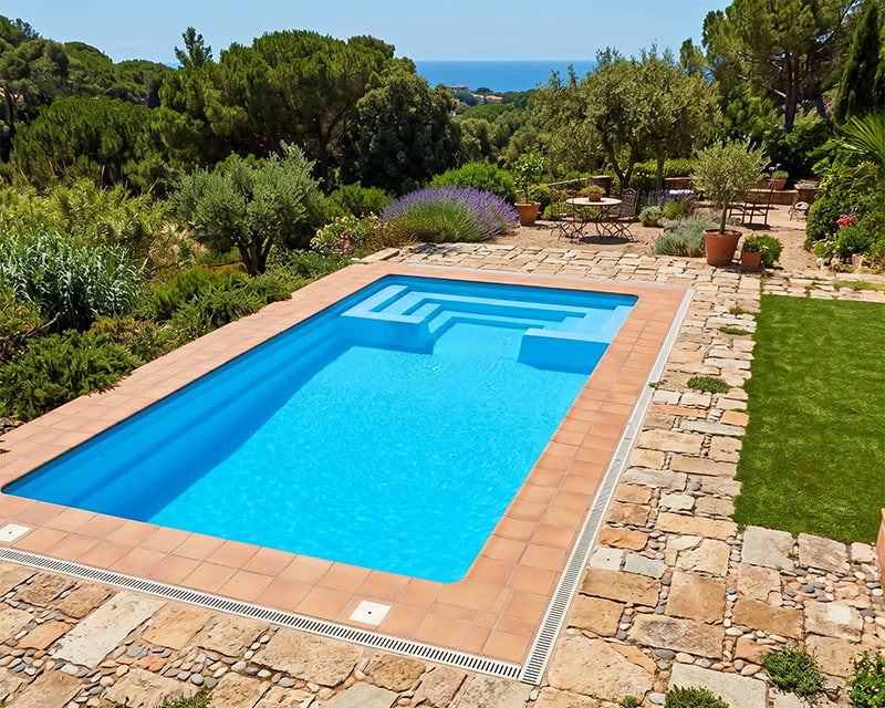 Piscina grande de fibra Tramuntana 9x4