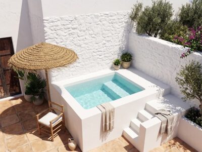 Mini piscina elevada poliester Marilu
