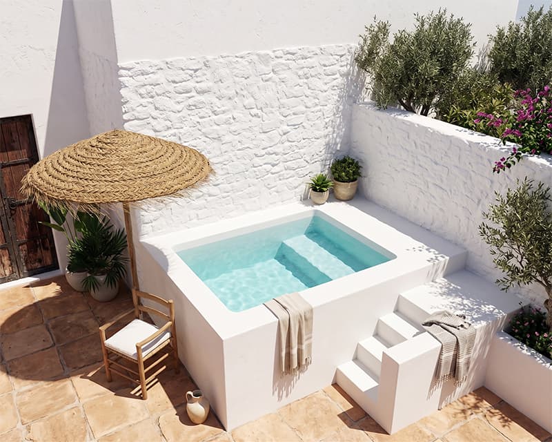 Mini piscina elevada poliester Marilu